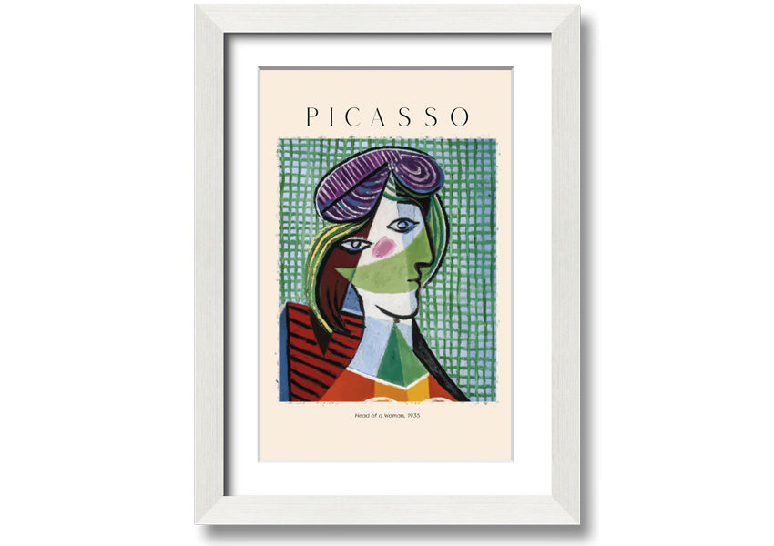 Head Of A Woman, 1935 by Picasso, printed on coated polyester canvas, mounted on a 44mm box frame, ready to hang.